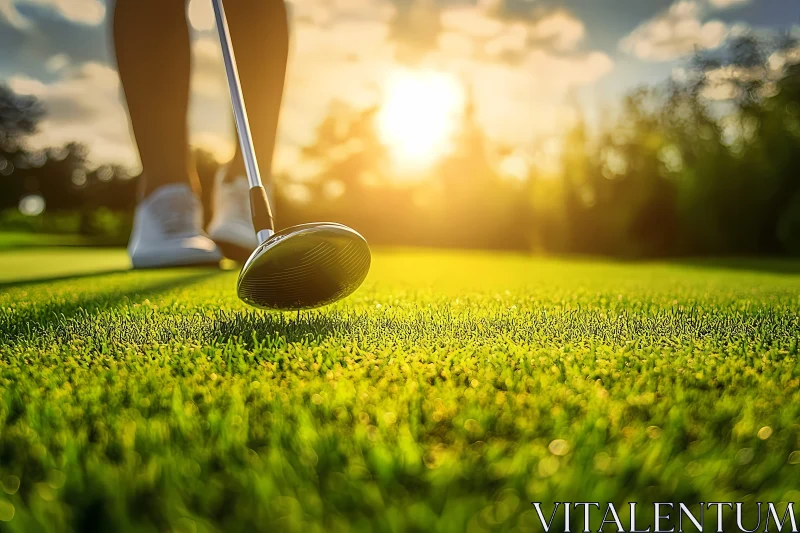 Golfing at Sunset: A Serene Sports Moment , AI AI Image