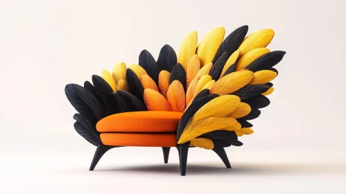 Contemporary Feather Embellished Armchair