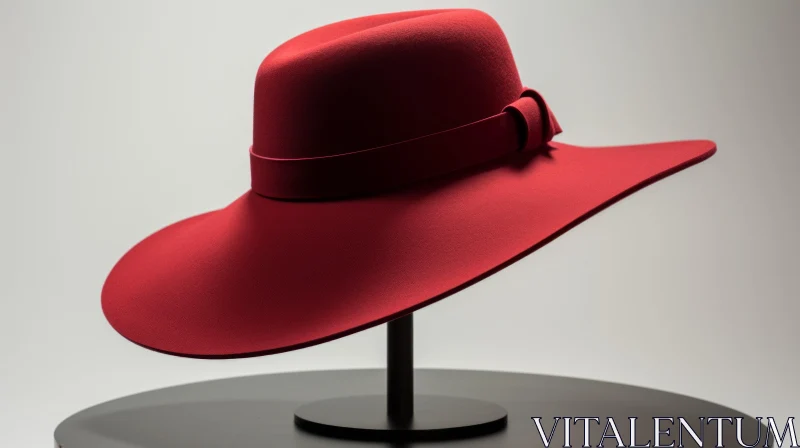 Red 3D Hat in the Spotlight - Minimalist Fashion AI Image