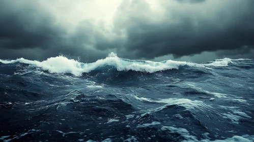 Turbulent Sea with Dark Clouds