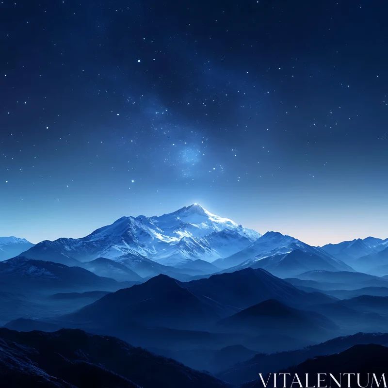 AI ART Starry Night Mountainscape