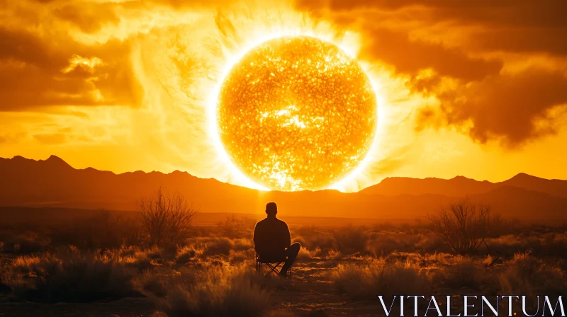 AI ART Sunset Contemplation