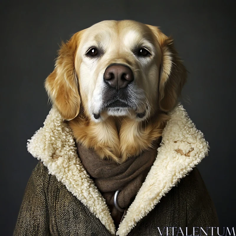 Fashionable Dog Portrait AI Image