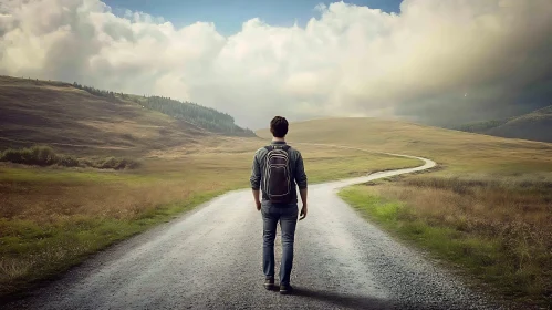 Man on Path: Journey to the Horizon
