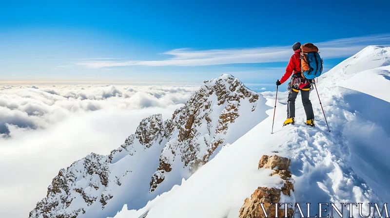 Snowy Mountain Peak Adventure AI Image