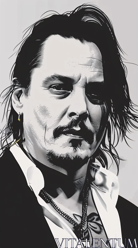 AI ART Expressive Portrait of Johnny Depp