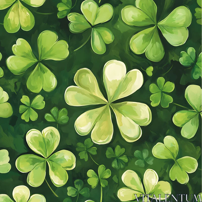 AI ART Verdant Clover Patch: A Lucky Green Scene