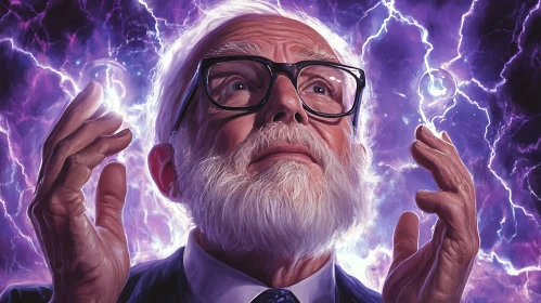 Man Engulfed in Electric Energy