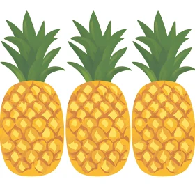 Tropical Pineapple Trio Still Life