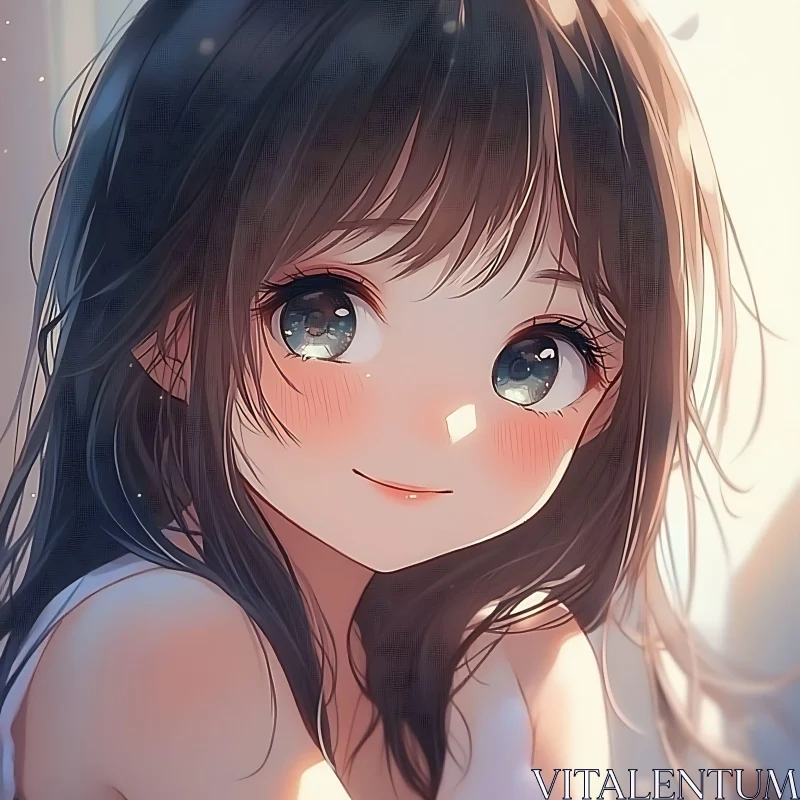 Charming Anime Illustration of a Young Girl AI Image