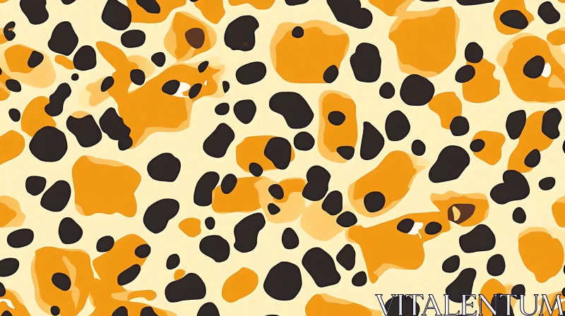 AI ART Orange and Black Blot Seamless Pattern