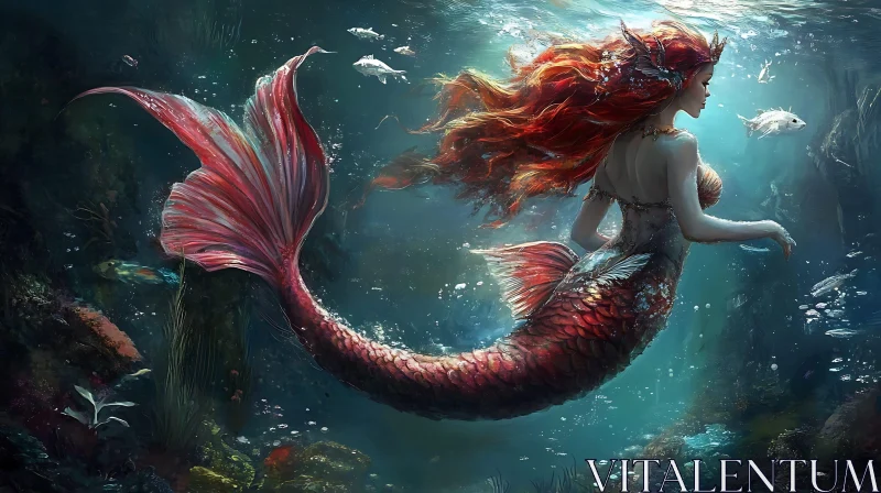 AI ART Underwater Mermaid Fantasy Art