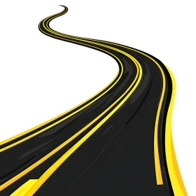 Curving Road Vector Art