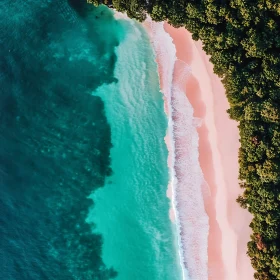 Tropical Beach Paradise from Above