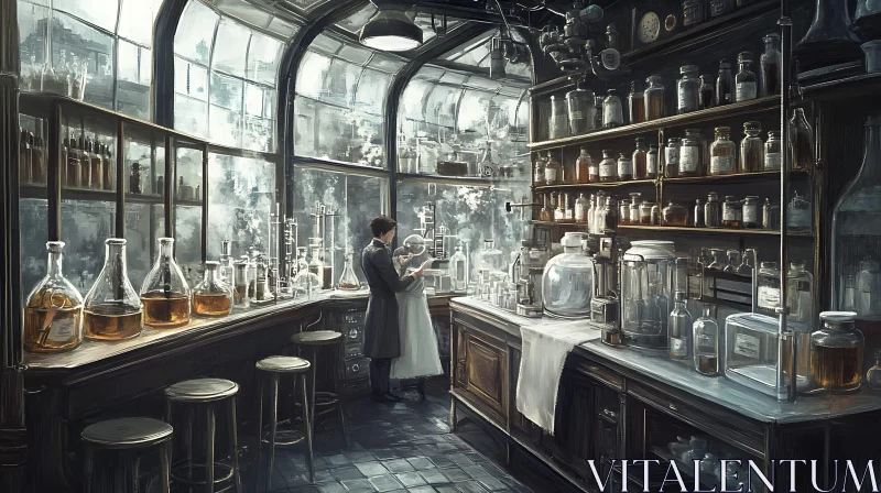 Old-fashioned Laboratory Interior AI Image