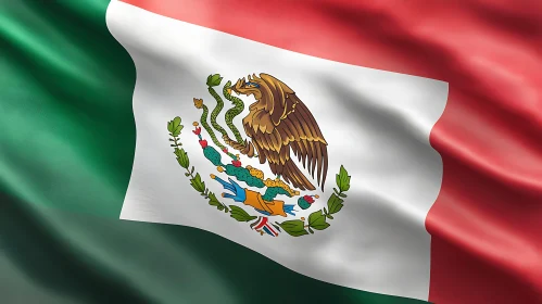 Mexican Flag Flowing Elegantly