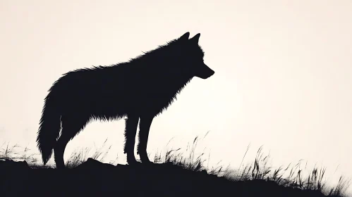 Silhouette of a Wolf