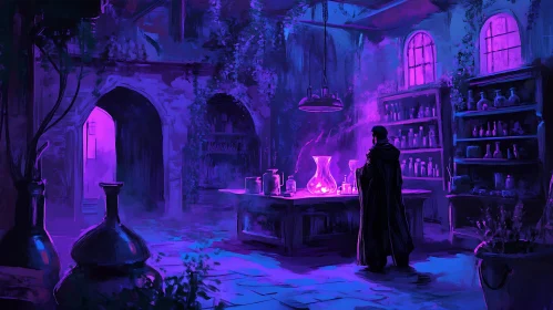 Alchemist's Neon Sanctuary