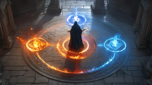 Mystic Figure in Magical Ceremony