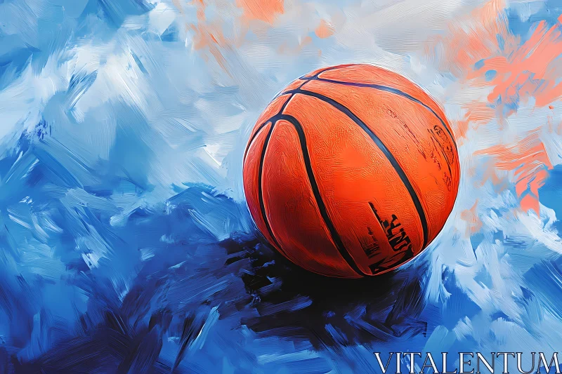 Abstract Basketball Artwork with Bold Colors AI Generated Image AI Image