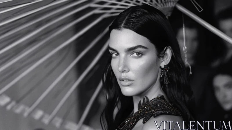 AI ART Graceful Kendall Jenner in Black and White Fashion Shoot