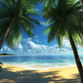 Seaside Bliss: Palm Trees and Azure Waters