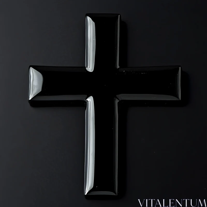 AI ART Sleek and Modern Black Cross Artwork