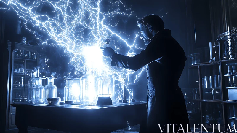 Vintage Science: Electrical Experiment AI Image