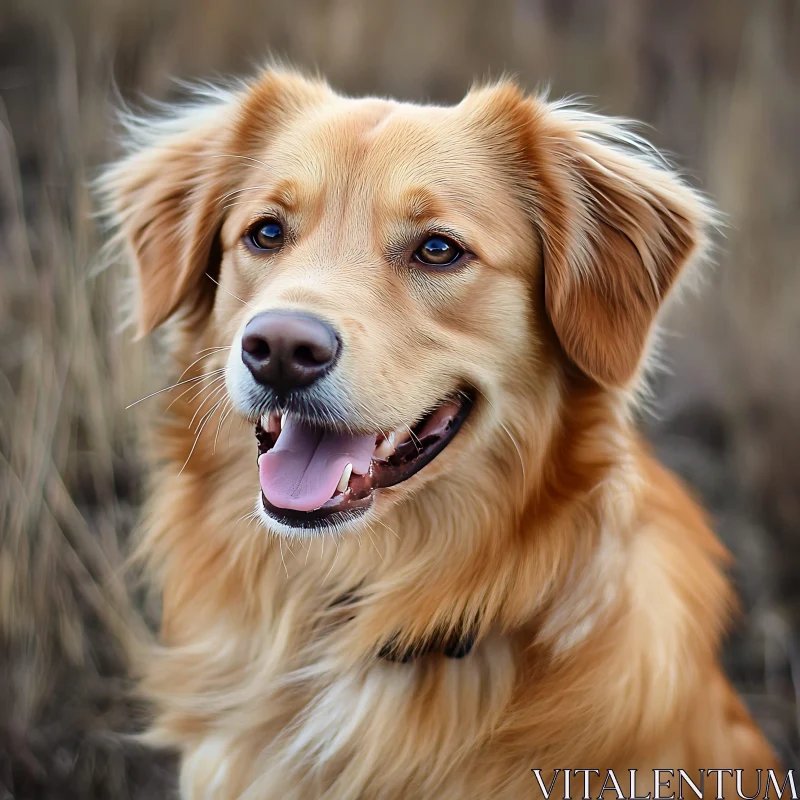 Golden Dog Outdoor Portrait AI Image