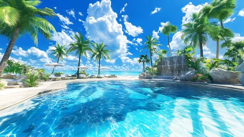 Tropical Island Pool View