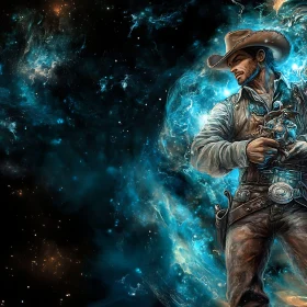 Space Cowboy with Steampunk Gun