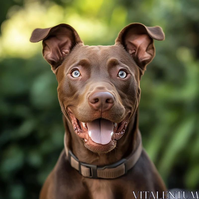 Happy Brown Dog Outdoors AI Image