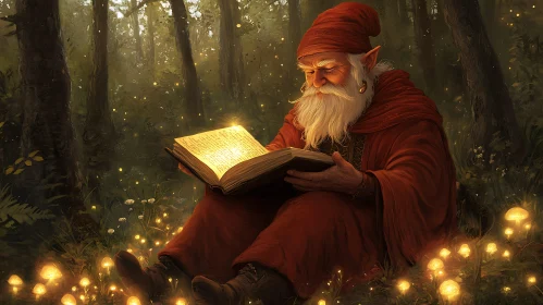 Forest Elf Reading Magic Book