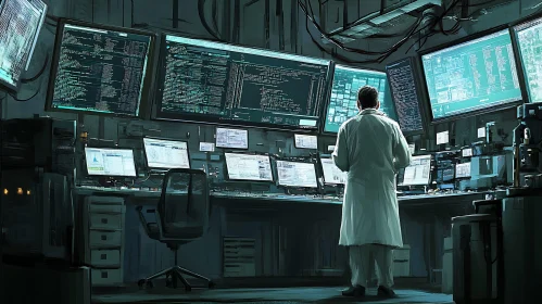 Cybersecurity Expert Analyzing Data Streams
