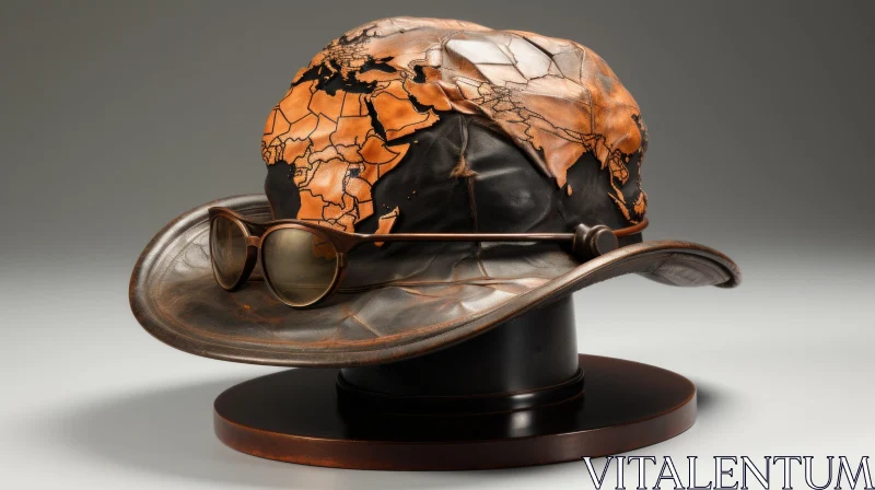 AI ART Exquisite Vintage Hat Sculpture with Bronze Details