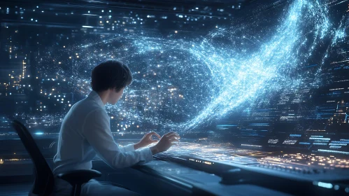 Futuristic Interface with Data Visualization