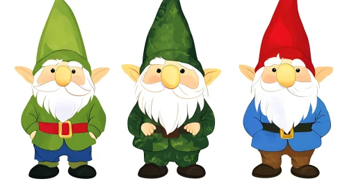 Whimsical Gnomes Illustration