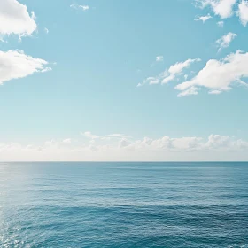 Peaceful Seascape with Clear Horizon
