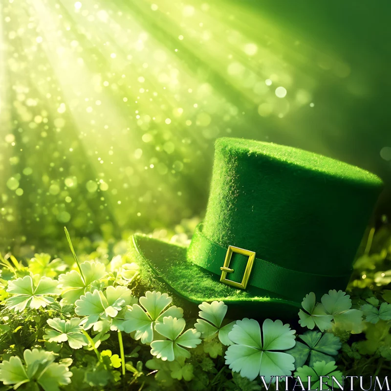 AI ART Lucky Green Hat on St. Patrick's Day