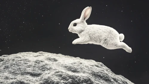 White Rabbit on the Moon
