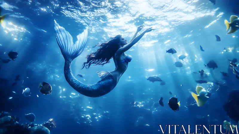 Underwater Mermaid Fantasy AI Image