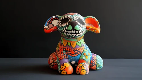 Colorful Dog Art Piece