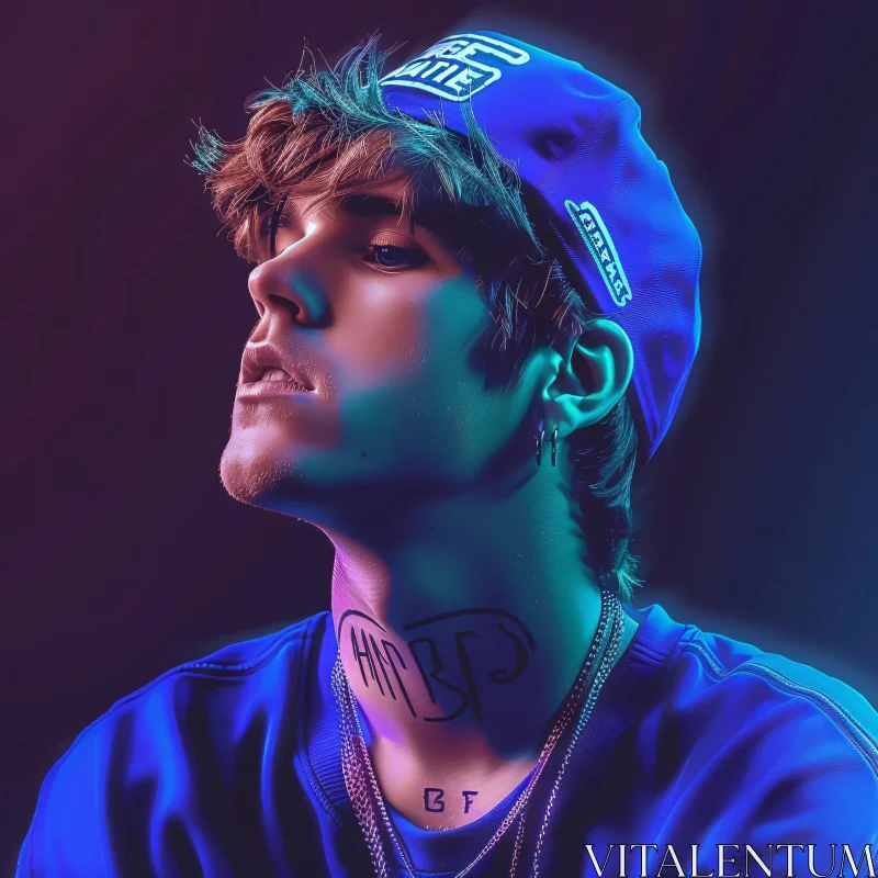 Justin Bieber Fashion Portrait AI Image