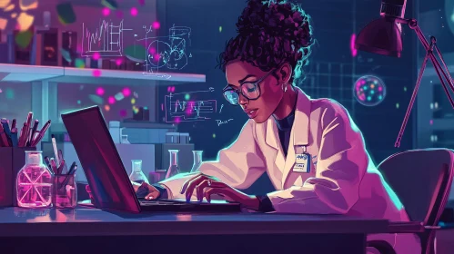 Female Scientist at Work