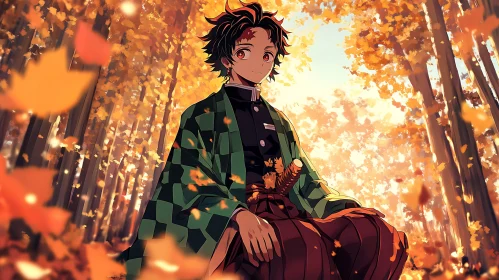 Autumn Forest Anime Scene