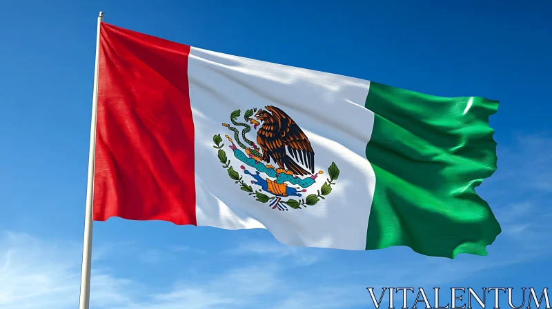 National Banner of Mexico in the Sky AI Image