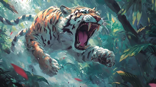 Fierce Tiger Leap Painting