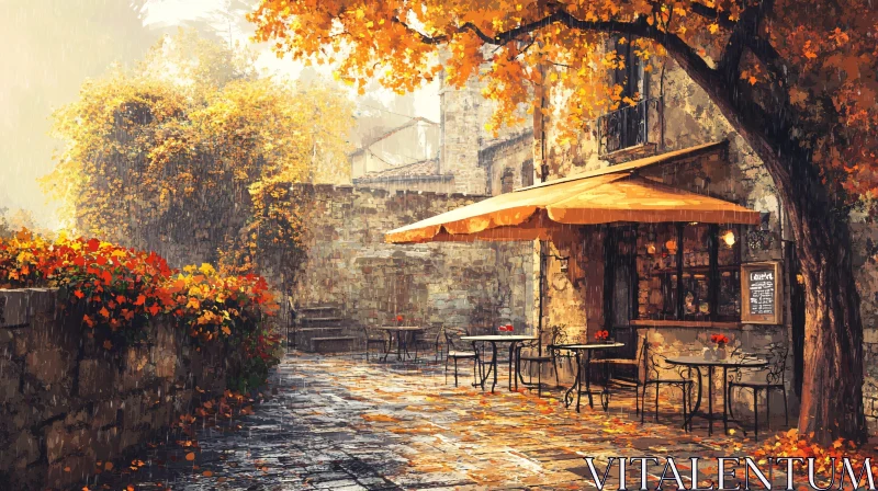 AI ART Rustic Café Scene in an Autumn Setting