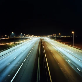 Empty Highway at Night