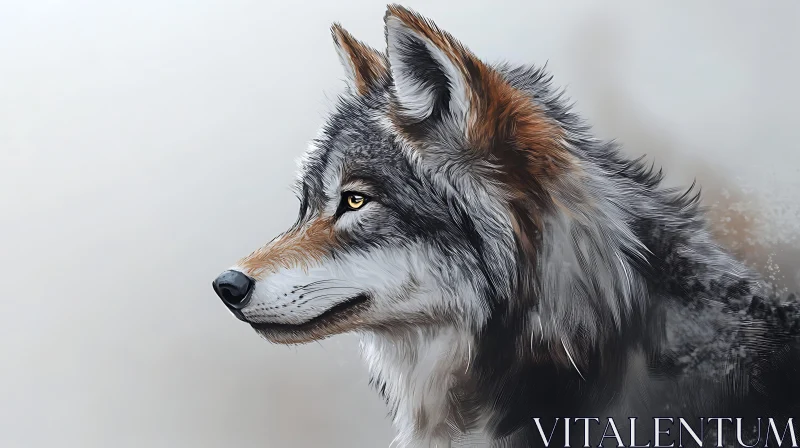 AI ART Wolf Gaze Animal Portrait